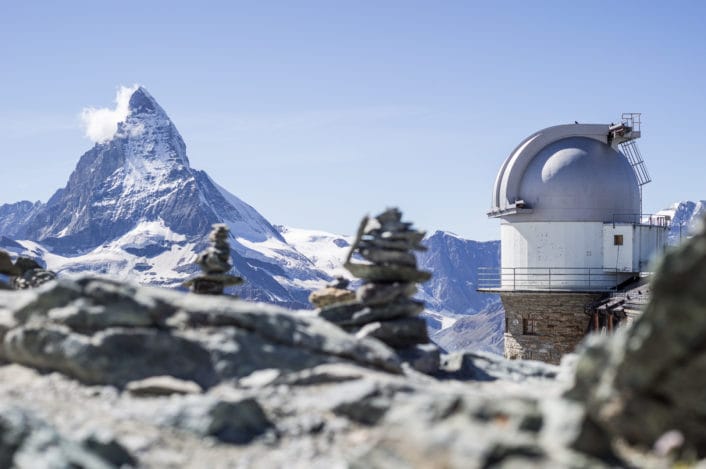 Kulm Hotel Gornergrat mit Blick aufs Matterhorn