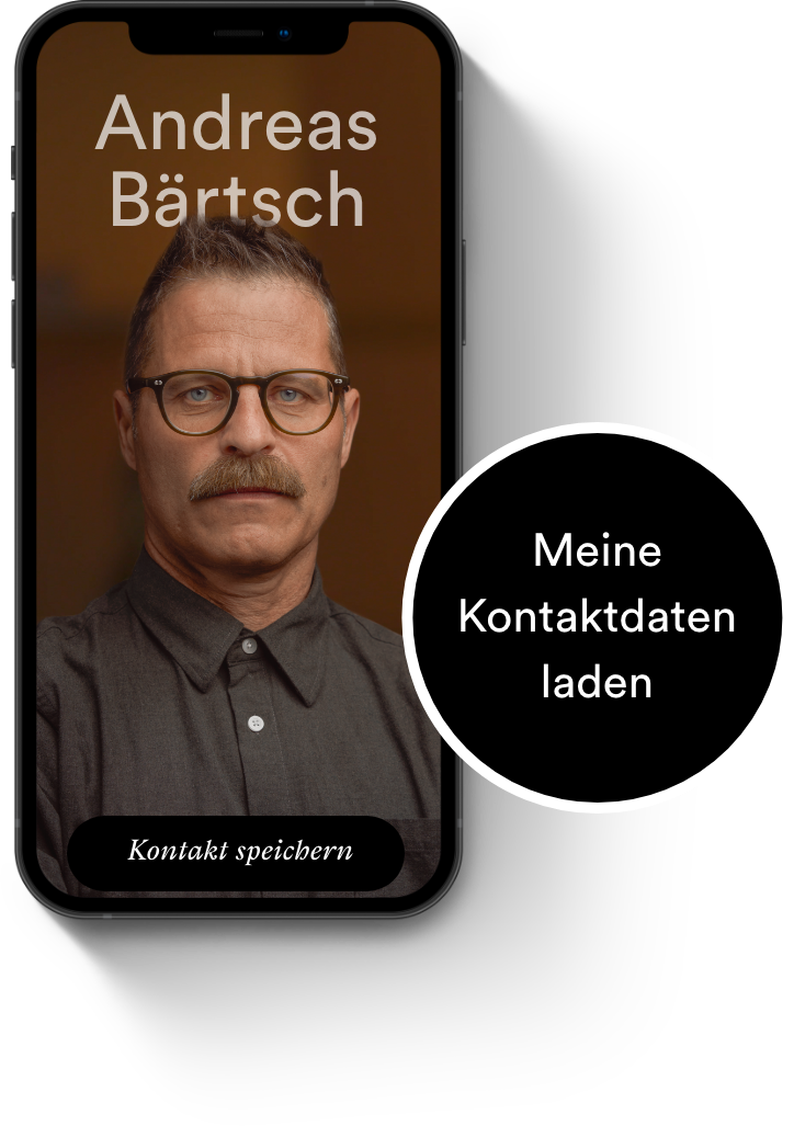 Portrait von Andreas Bärtsch in einem Mobiltelefon